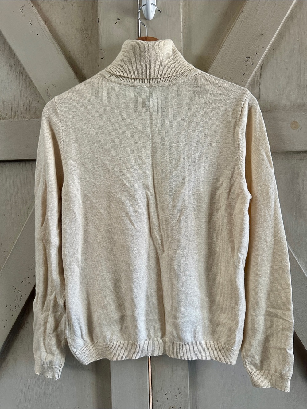 NWT Lauren Ralph Lauren Silk Cashmere Turtleneck Sweater Cream Size Large - Picture 5 of 11
